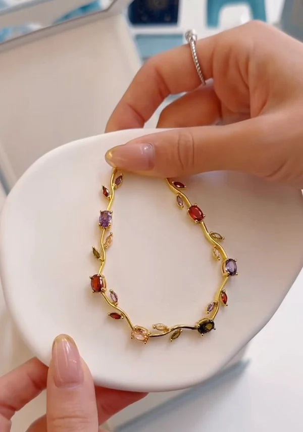 Luminous Gold Plated Crystal Tulip Bracelet