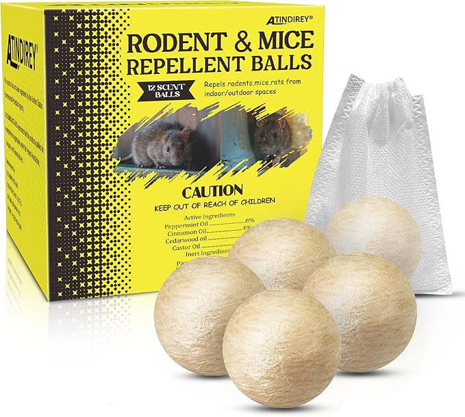 Rodent & Mice Repellent Balls for Longer Lasting Scent- Pack of 10
