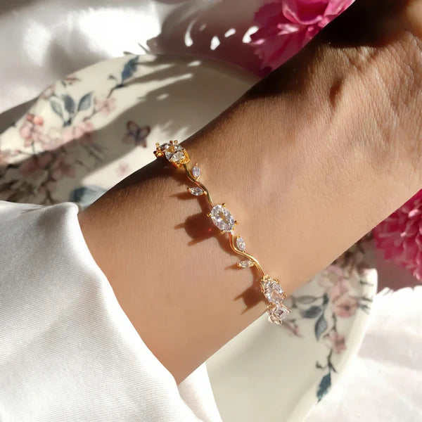 Luminous Gold Plated Crystal Tulip Bracelet