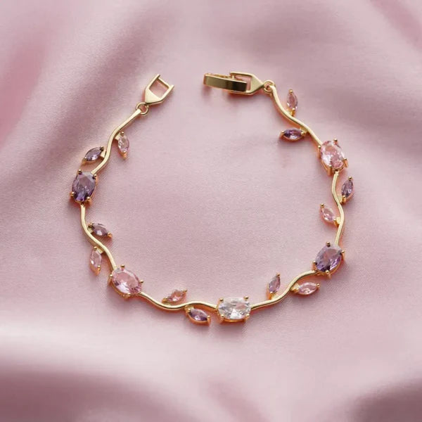 Luminous Gold Plated Crystal Tulip Bracelet