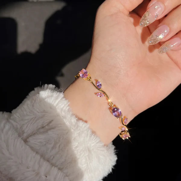Luminous Gold Plated Crystal Tulip Bracelet