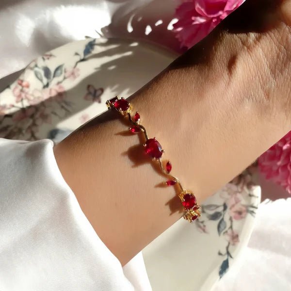 Luminous Gold Plated Crystal Tulip Bracelet