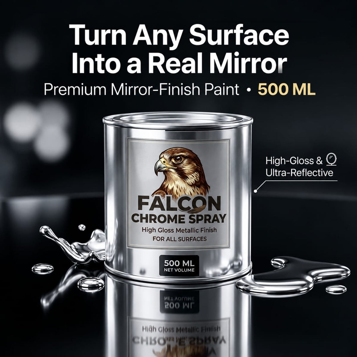 Falcon Chrome Paint – Premium Ultra-Reflective Mirror Finish